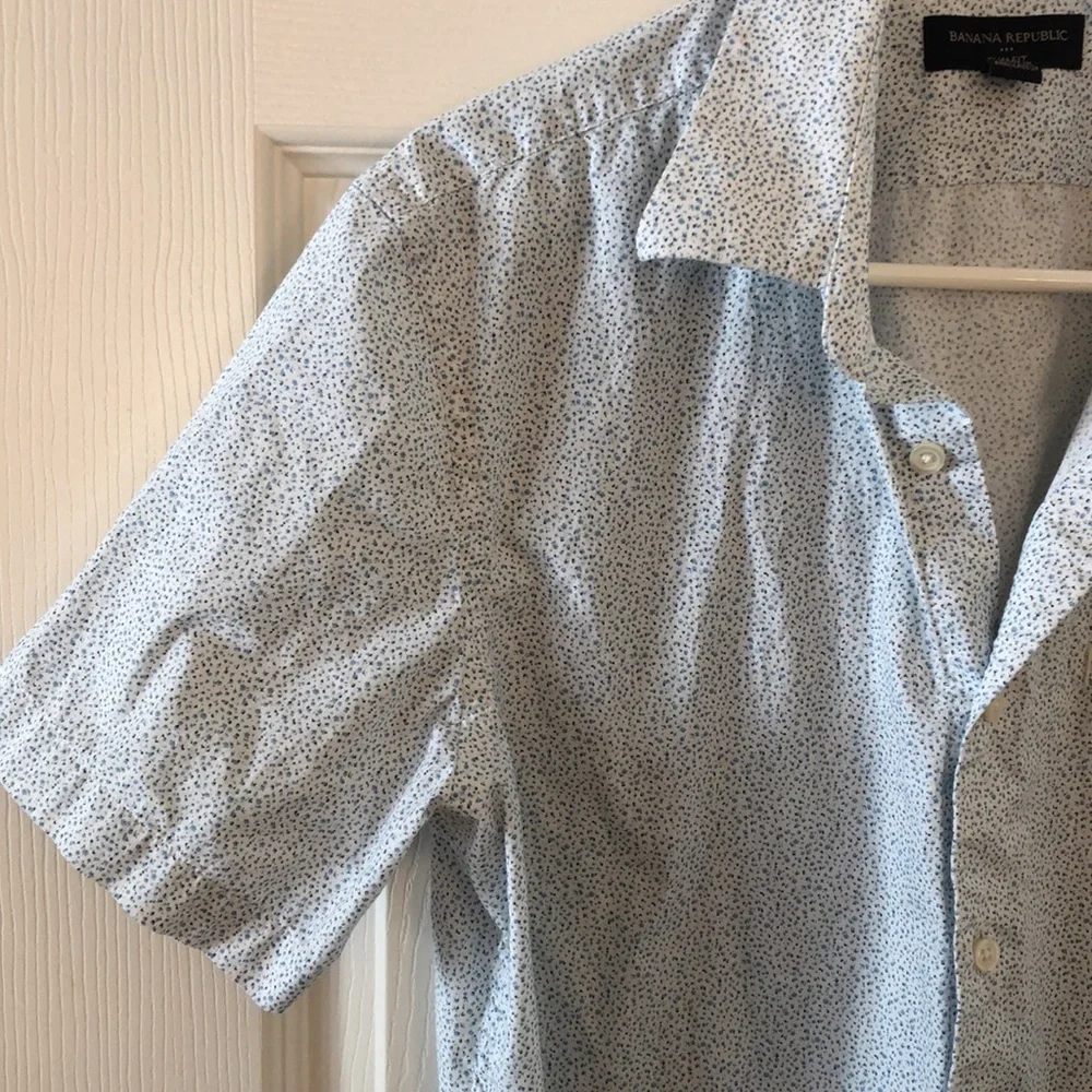Men’s Banana Republic Blue + Green Floral Button Down Dress Shirt